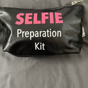 Black vegan leather pouch